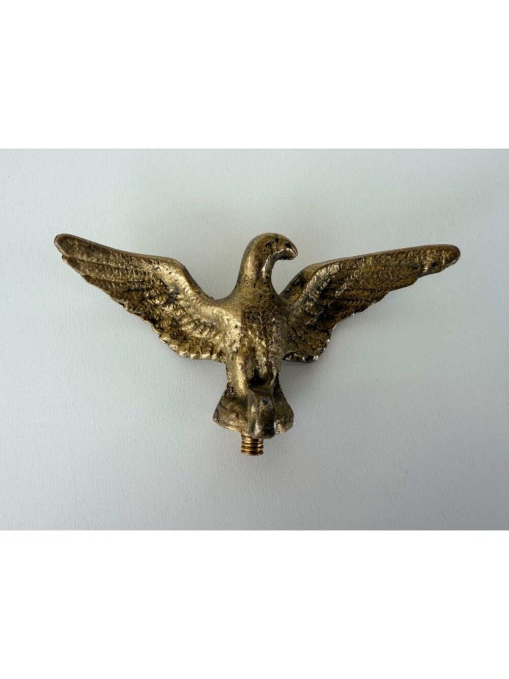 Vintage Solid Brass Eagle Finial For Flagpole Topper Decor 5” Wingspan Threaded